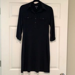 Black dress partial button